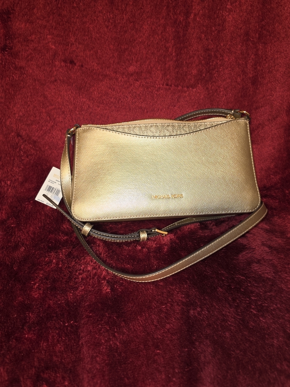 NWT Michael Kors Metallic Gold Crossbody Bag